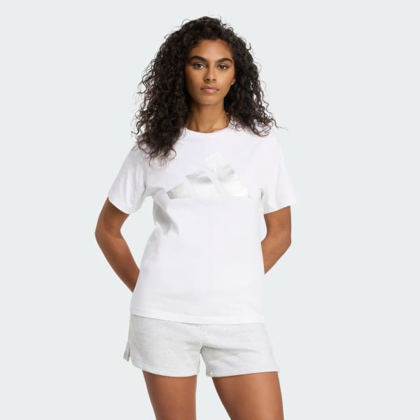 Blanco Playera Graphic Holiday Metalizada