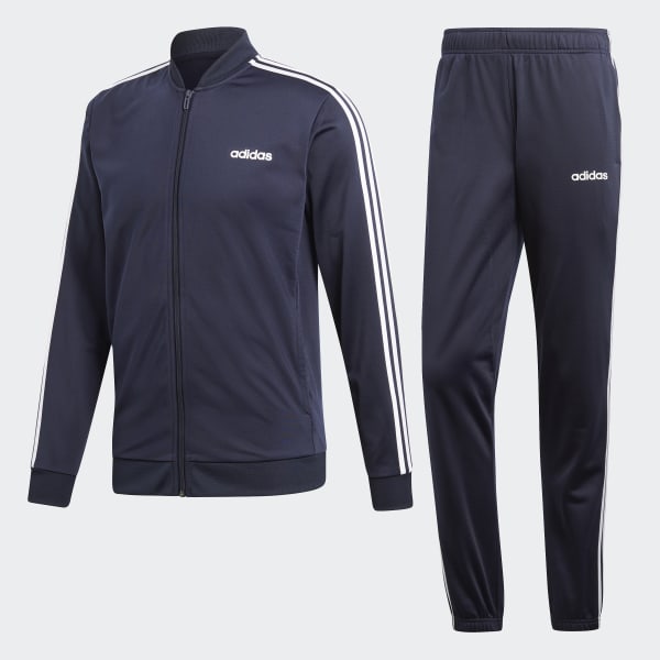 Donkerblauw 3 Stripes trainingspak voor heren adidas Belgie