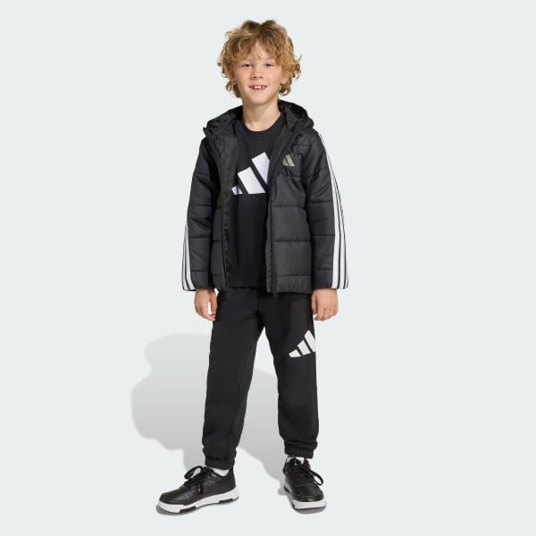 Noir Veste matelassée 3 bandes Essentials Enfants