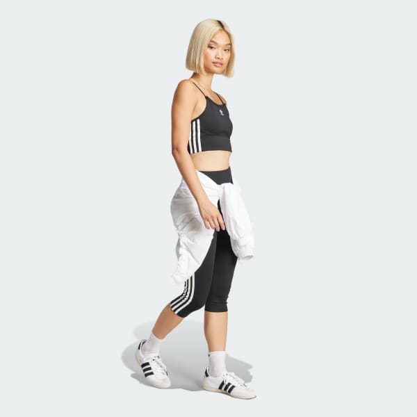 Negro Top Deportivo Adicolor 3-Tiras Bra Top