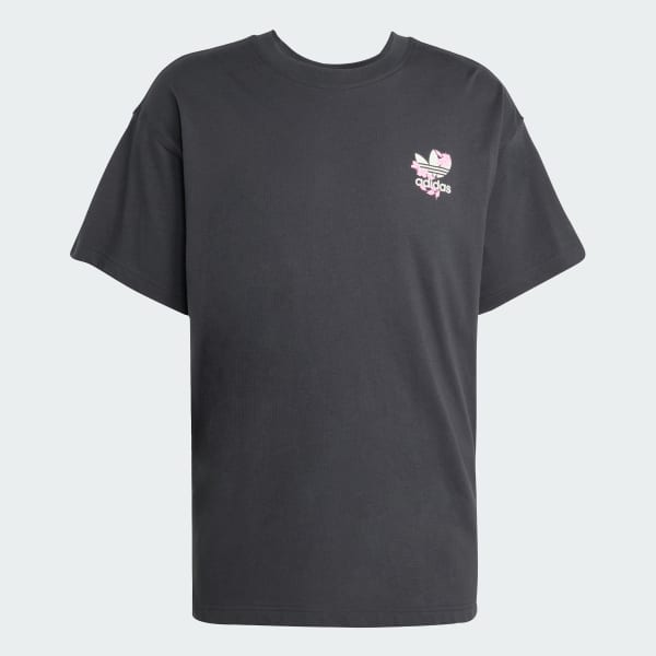 sedá Tričko Florals Logo Oversized 
