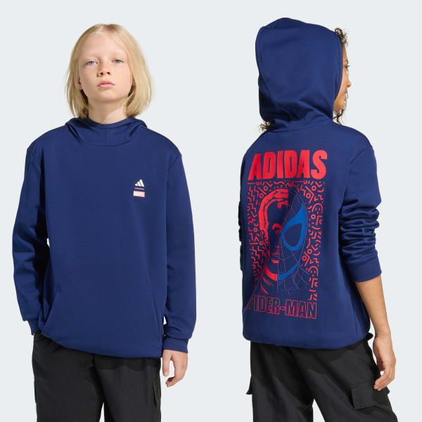 Blue ADIDAS MARVEL SPIDER-MAN HOODED SWEAT