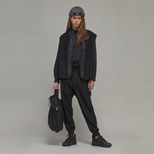 Noir Pantalon en laine resserré aux chevilles Y-3 3-Stripes Refined
