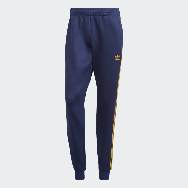 Vintage Adidas Track Pants Mens XL Navy Blue Stretch Three Stripes Soccer  90s