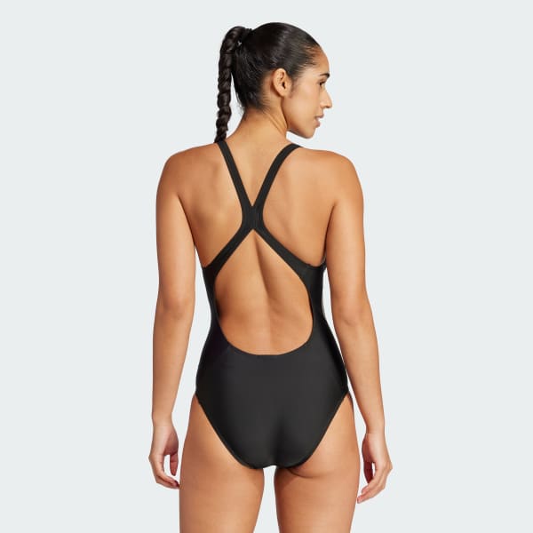 noir Maillot de bain 3 bandes dos en C