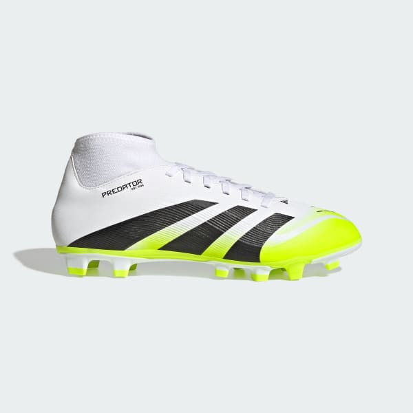 Blanco Zapatos de fútbol Predator Club con calcetín, terreno firme/multiterreno