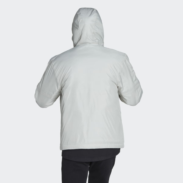 Beige Essentials Insulated Hooded Jacke