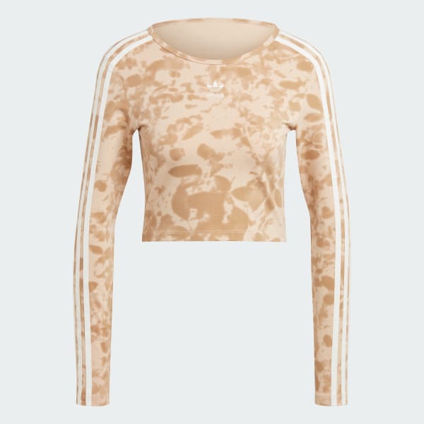 Beige 3-Streifen Crop-Top