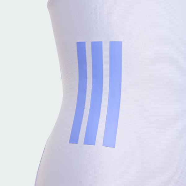 Purple 3-Stripes C-Back Swimsuit Kids