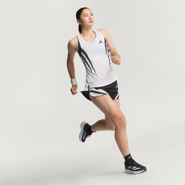 White Adizero Archive Running Singlet