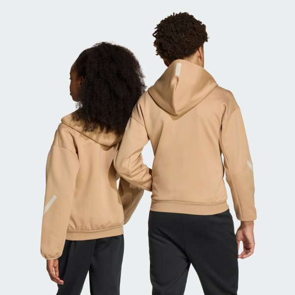 Καφέ adidas Z.N.E. Ζακέτα με κουκούλα και φερμουάρ σε όλο το μήκος