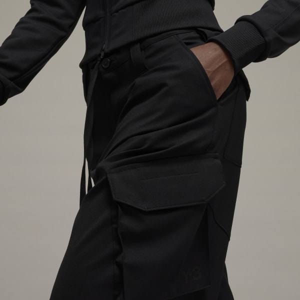 Black Y-3 Classic Refined Wool Stretch Cargo Pants