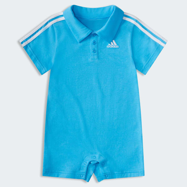 adidas Cotton Polo Romper Blue Free Shipping with adiClub adidas US