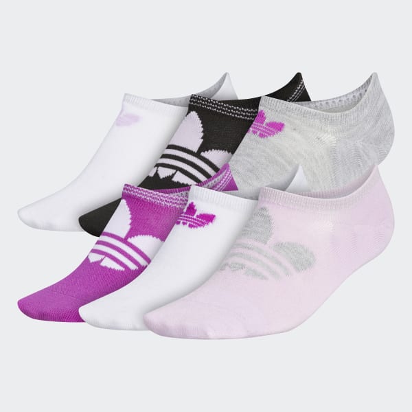 adidas Trefoil Superlite No-Show Socks 6 Pairs - Purple | Women's ...