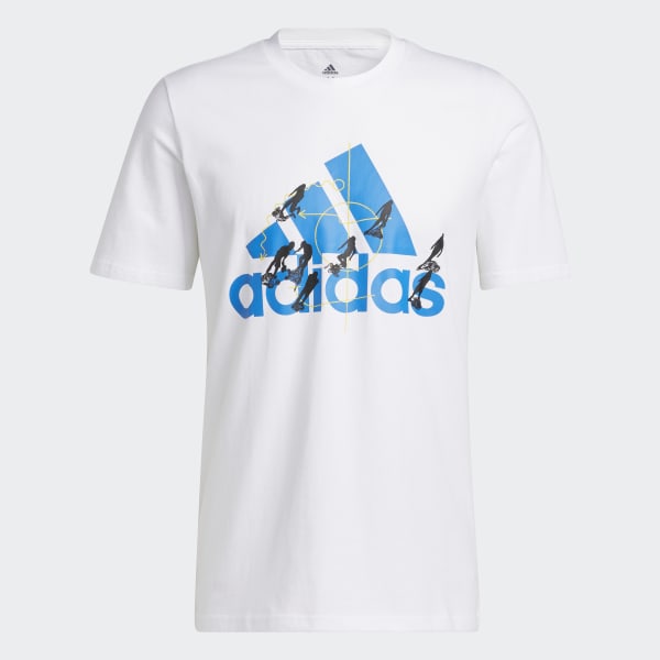 Blanco Polera Motion Badge of Sport Estampada LOG81