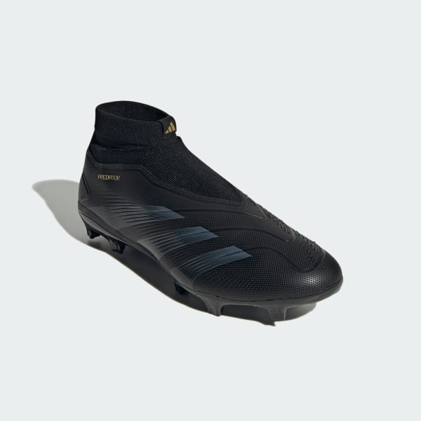 Black Predator League Laceless Firm Ground Boots