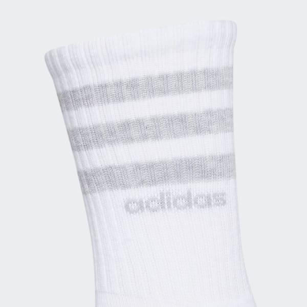adidas 3-Stripes Crew Socks 3 Pairs - White | Women's Training | adidas US