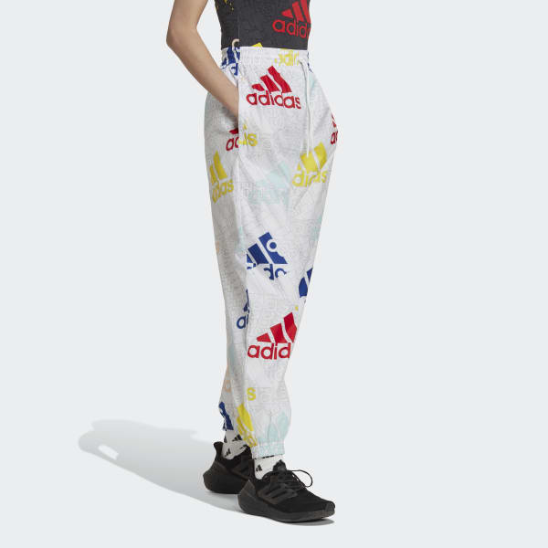 bílá Kalhoty Essentials Multi-Colored Logo Loose Fit Woven O1218