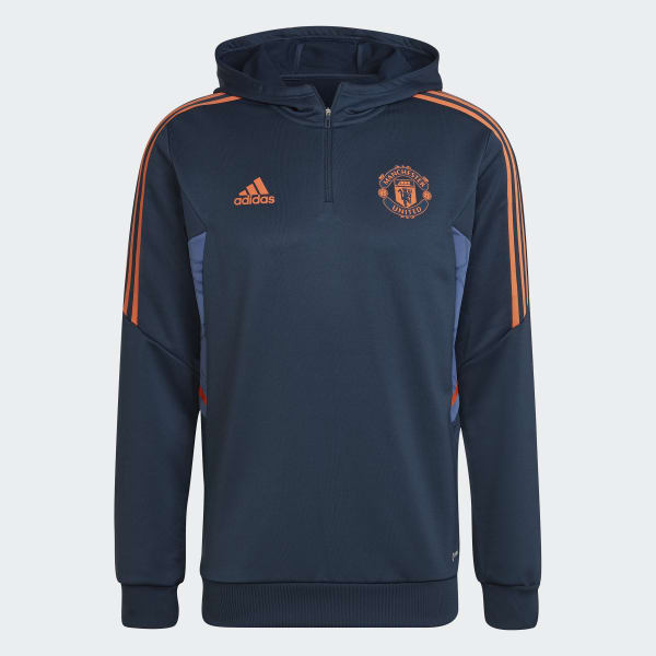 modrá Tepláková bunda Manchester United Condivo 22 Hooded P4799