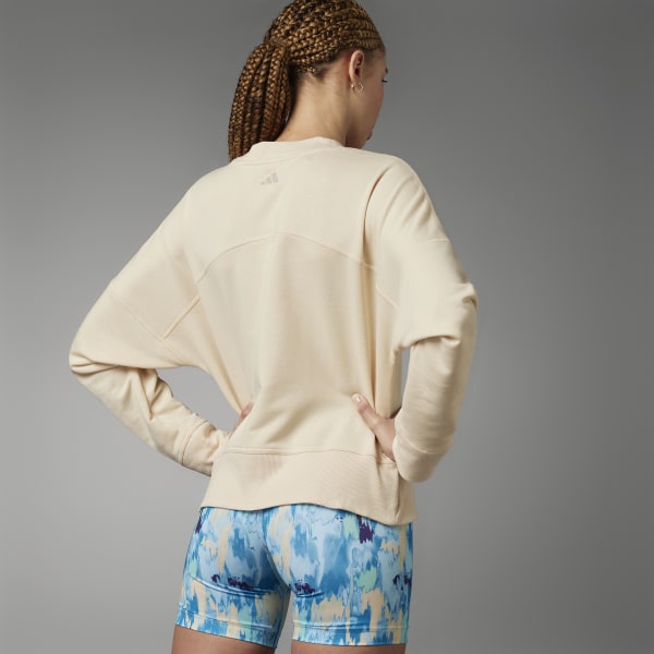 Beige Lift Your Mind Training Graphic Sweatshirt