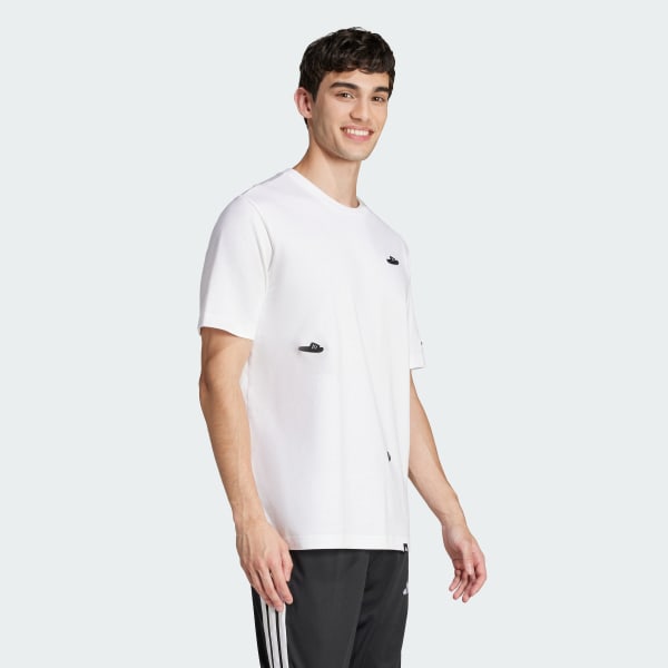 Blanco Camiseta Lounge Slides Estampada