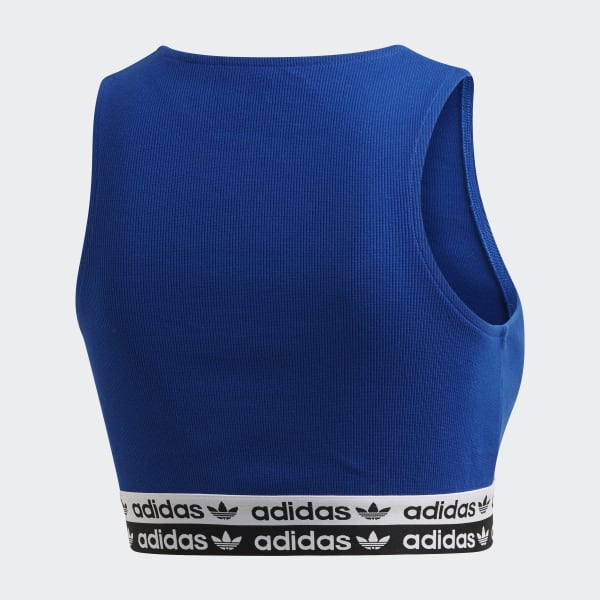 blue adidas crop top