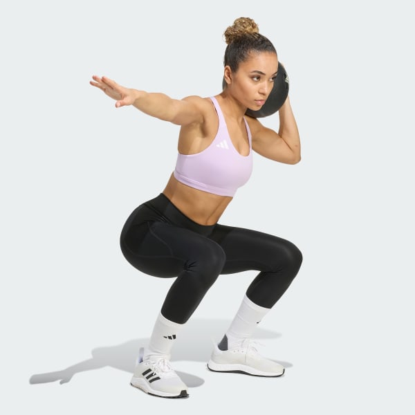 Purple Adizero Essentials Run Medium Support Bra