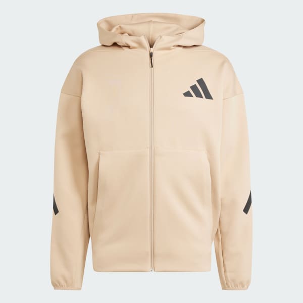 adidas Z.N.E. Full-Zip Hooded Track Jacket - Beige | adidas