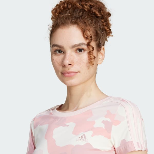 Pink Essentials 3-Stripes Camo Print Baby Tee