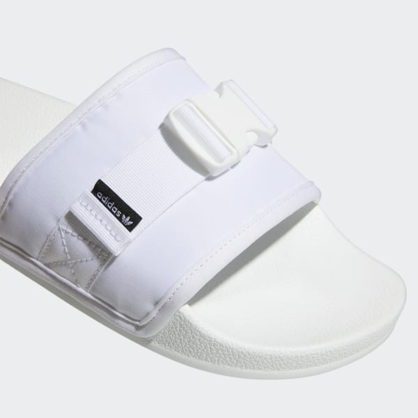 White Adilette Slides