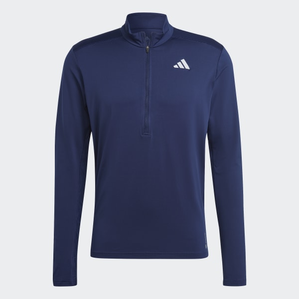 Blue Own the Run 1/2 Zip Tee