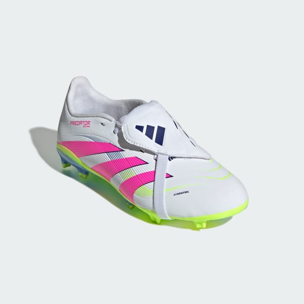 Putih Sepatu Bola Anak Predator League Fold-Over Tongue Firm Ground