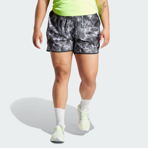 adidas Marathon 20 Allover Print Shorts (Plus Size) - White, Women's  Running