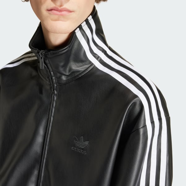 Faux Leather Adicolor 3 Stripes Loose Firebird Track Suit Jacket
