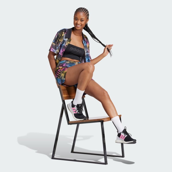 Siyah Tiro Print Mesh Summer Şort