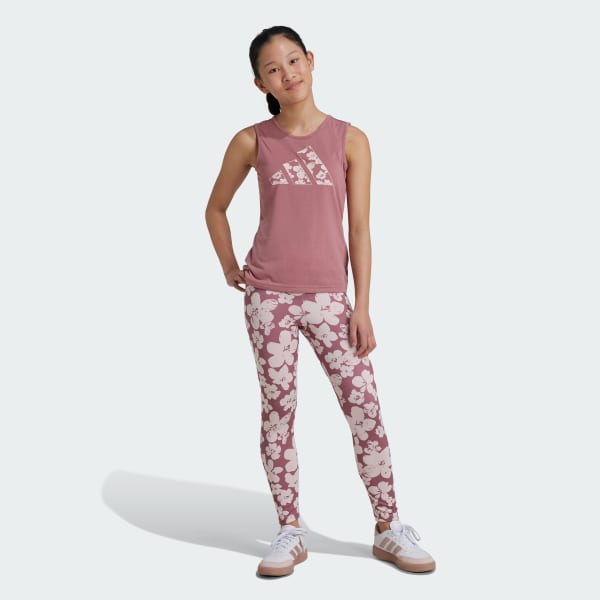 adidas Train Essentials Seasonal Printed High Waisted 7 8 Training Leggings Kids Pink Free Shipping with adiClub adidas Canada