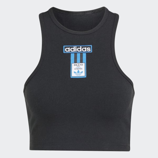 Adidas black tank crop top store