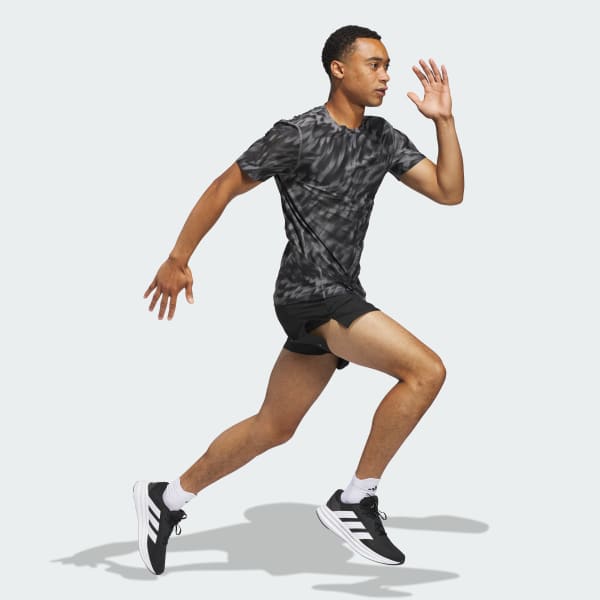 Grey Own The Run Allover Print Tee