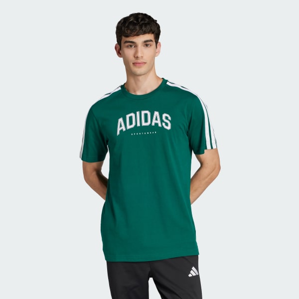 Πράσινο Codes Collegiate Linear Graphic Tee