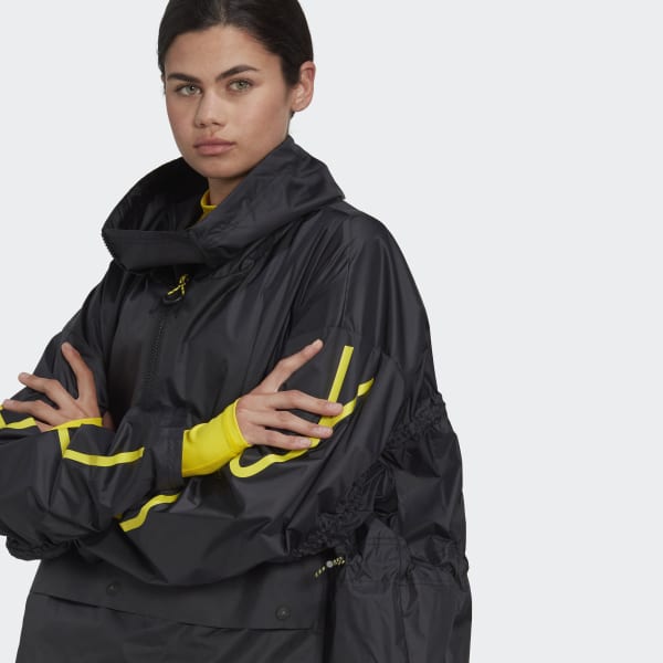 Schwarz adidas by Stella McCartney Half-Zip Mid-Length Windbreaker JLV89