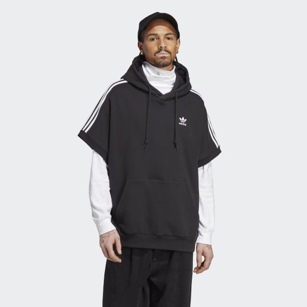 adidas Adicolor Classics Short Sleeve Hoodie - Black, Men's Lifestyle