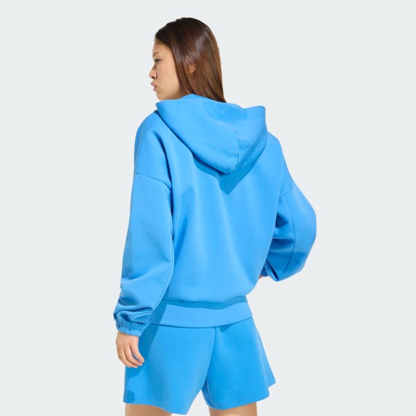 Azul Blusa Capuz Zíper Logo Pequeno Future Icons