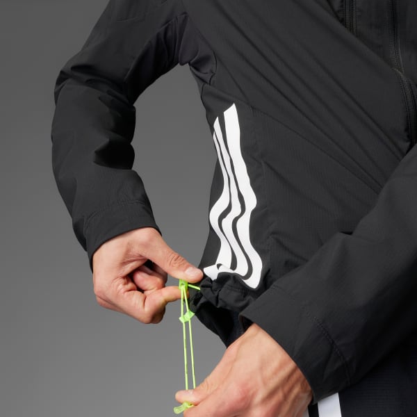 Schwarz Adizero Laufjacke