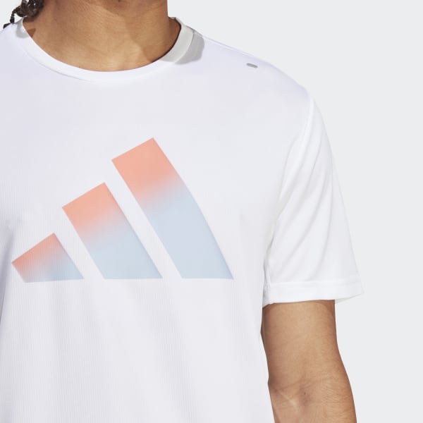 Bianco T-shirt Run Icons 3 Bar Logo