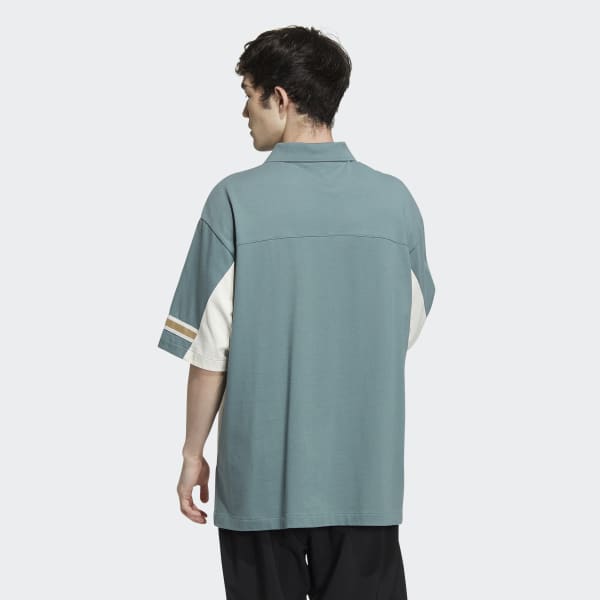 Green Modern Collegiate Short Sleeve Polo Shirt EWL77