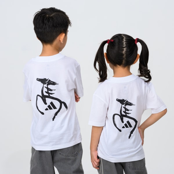 White Year Of The Horse Calligraphy Kids Tee