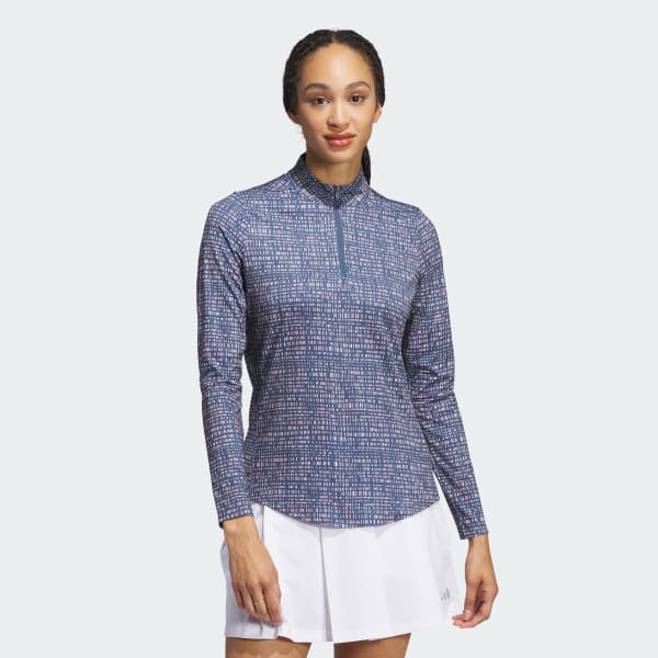 adidas Ultimate365 Printed Quarter Zip Mock Blue adidas Ireland