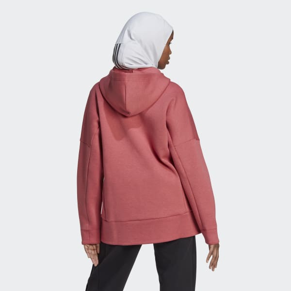 Red Mission Victory Loose Fit Full-Zip Hoodie SD278