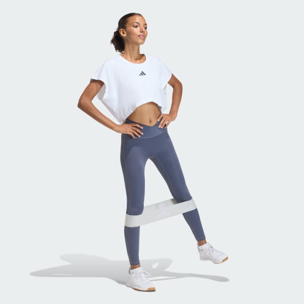 Grau 3-Streifen Studio All Me 7/8 X-Over Leggings