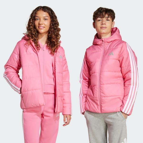 roze Essentials 3-Stripes Gewatteerd Jack Kids